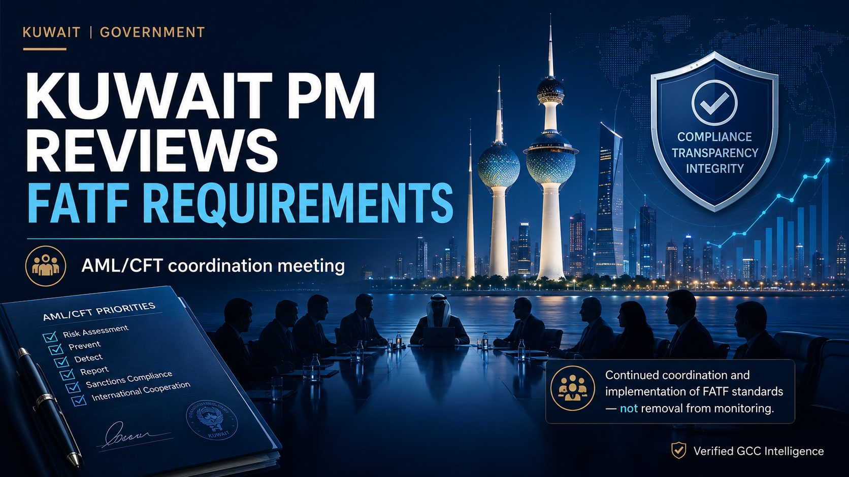 Editorial illustration for Kuwait FATF coordination meeting on AML/CFT requirements