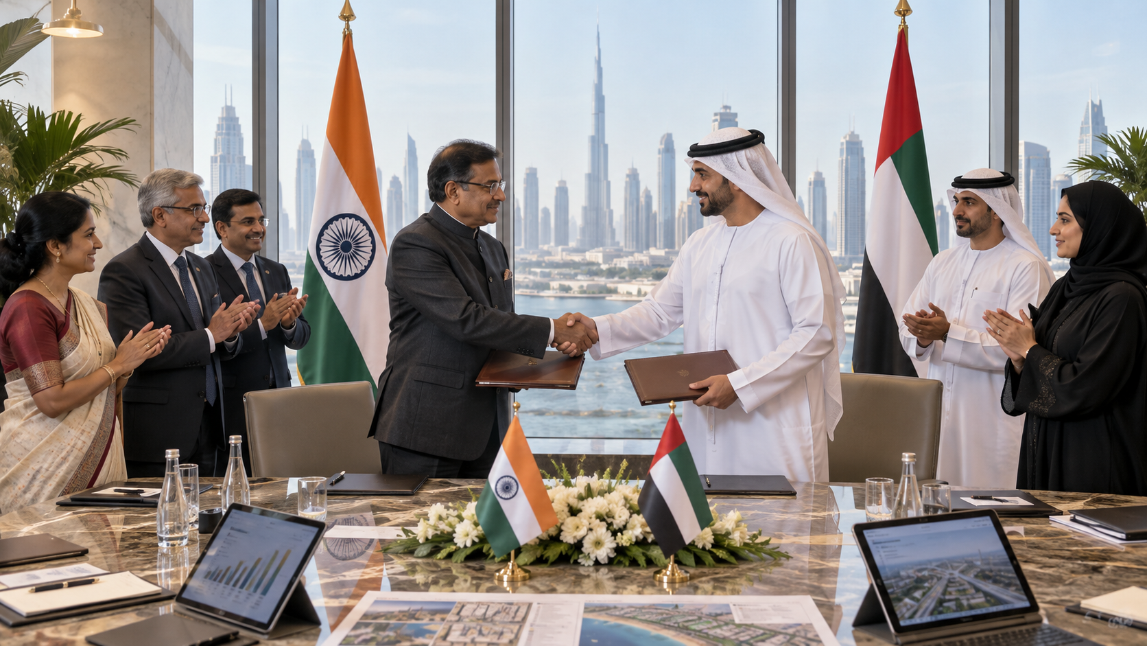 AI-generated editorial illustration for GulfPulse News coverage of India’s Odisha strengthens investment partnerships with UAE.
